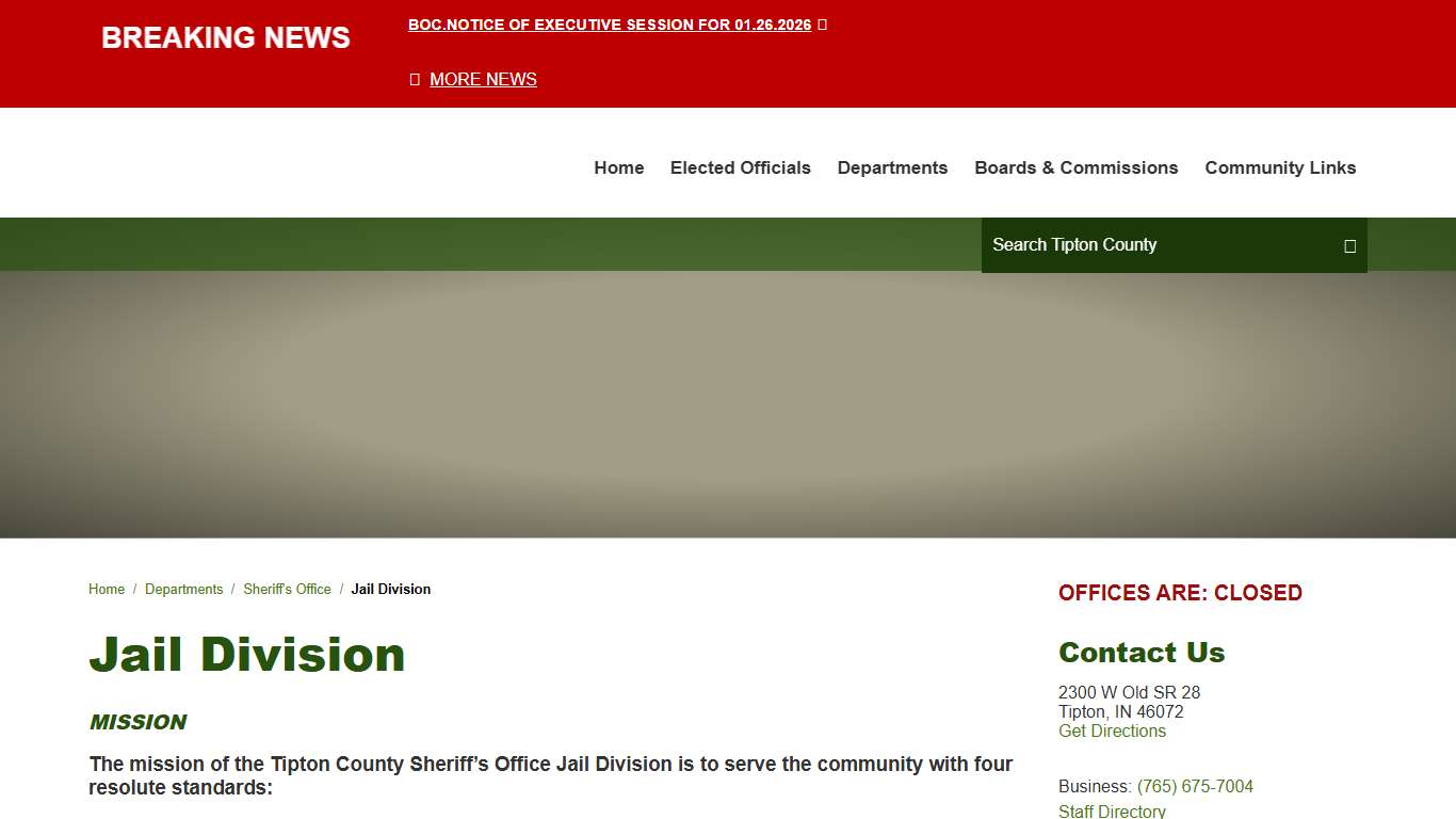 Jail Division / Tipton County, IN